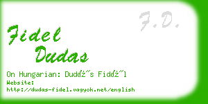 fidel dudas business card